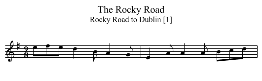 Rocky Road, The - staff notation