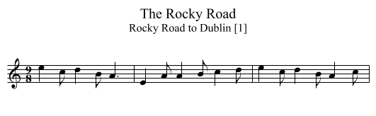 Rocky Road, The - staff notation