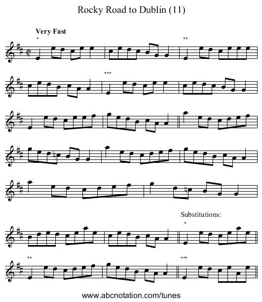 Rocky Road to Dublin (11) - staff notation