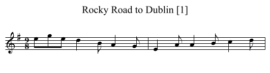 Rocky Road to Dublin [1] - staff notation