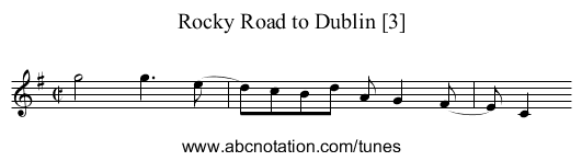 Rocky Road to Dublin [3] - staff notation
