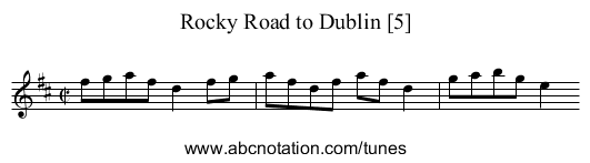 Rocky Road to Dublin [5] - staff notation