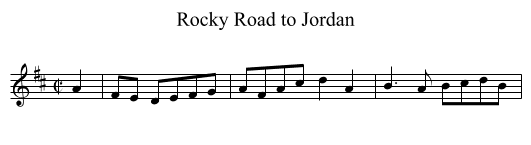 Rocky Road to Jordan - staff notation