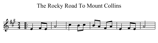 Rocky Road To Mount Collins, The  - staff notation