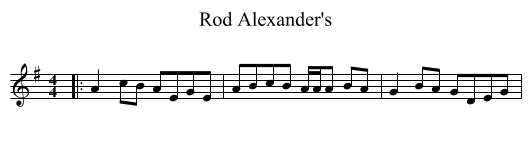Rod Alexander's - staff notation