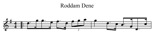 Roddam Dene - staff notation