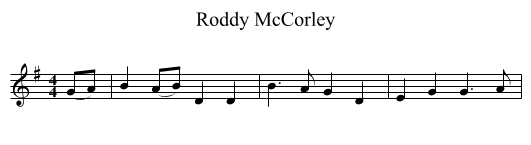 Roddy McCorley - staff notation