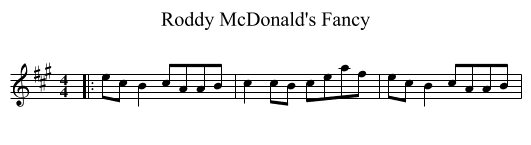 Roddy McDonald's Fancy - staff notation