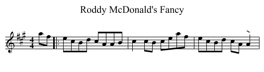 Roddy McDonald's Fancy - staff notation