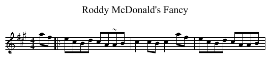 Roddy McDonald's Fancy - staff notation