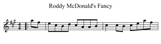 Roddy McDonald's Fancy - staff notation