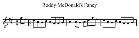 Roddy McDonald's Fancy - staff notation