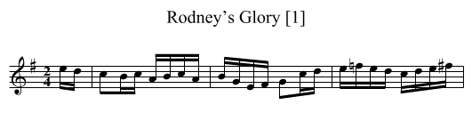 Rodney’s Glory [1] - staff notation