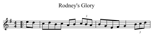 Rodney's Glory - staff notation