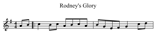 Rodney's Glory - staff notation