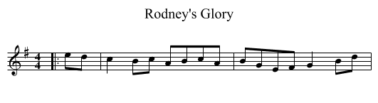 Rodney's Glory - staff notation