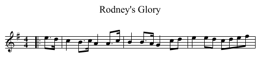 Rodney's Glory - staff notation