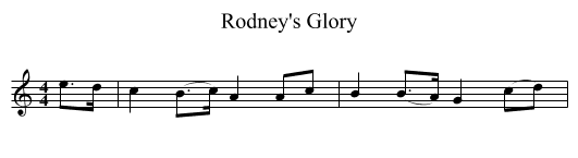 Rodney's Glory - staff notation
