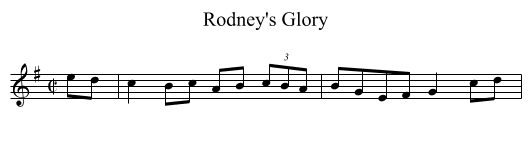 Rodney's Glory - staff notation