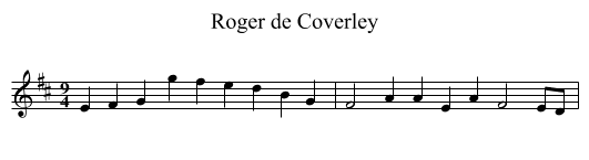 Roger de Coverley - staff notation