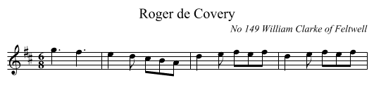 Roger de Covery - staff notation