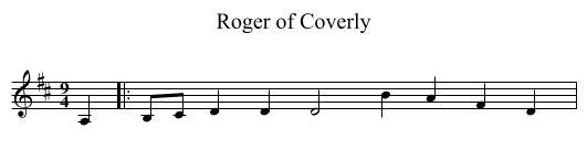 Roger of Coverly - staff notation