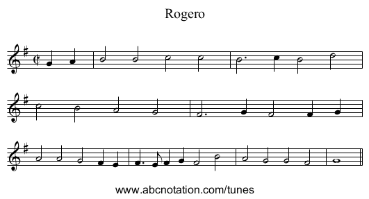 Rogero - staff notation