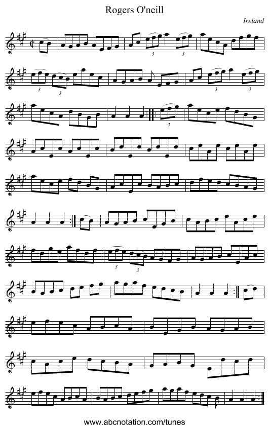 Rogers O'neill - staff notation