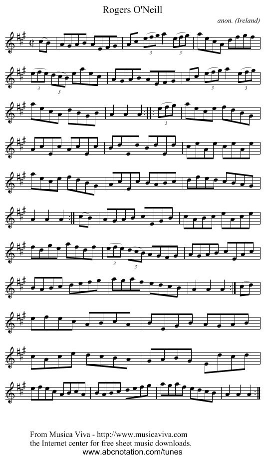 Rogers O'Neill - staff notation
