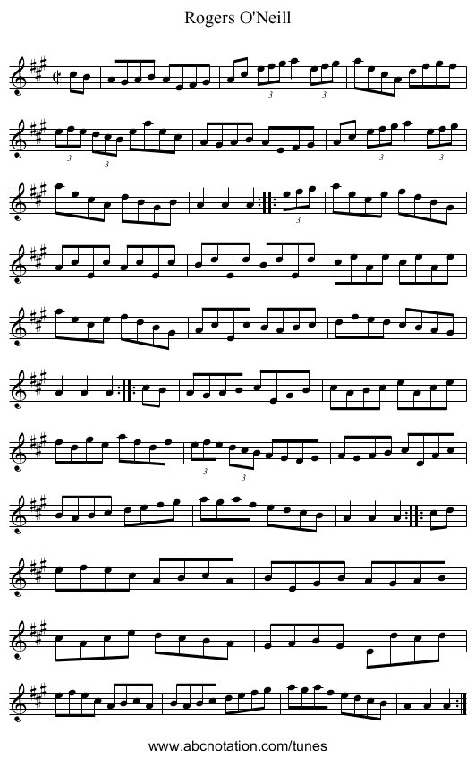 Rogers O'Neill - staff notation