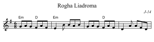 Rogha Liadroma - staff notation