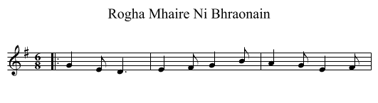 Rogha Mhaire Ni Bhraonain - staff notation