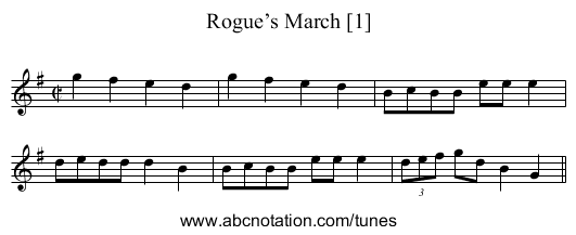 Rogue’s March [1] - staff notation
