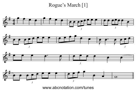Rogue’s March [1] - staff notation