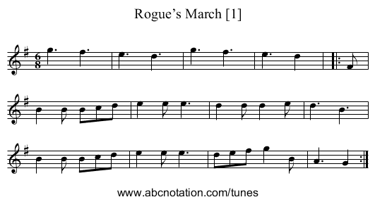 Rogue’s March [1] - staff notation