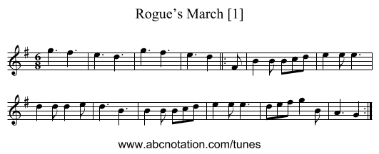 Rogue’s March [1] - staff notation