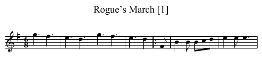 Rogue’s March [1] - staff notation