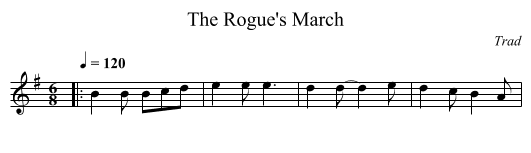 Rogue's March, The - staff notation