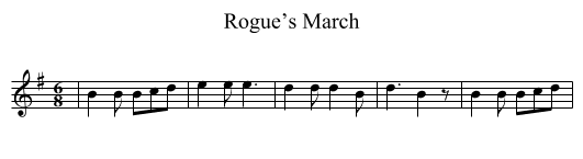 Rogue’s March - staff notation