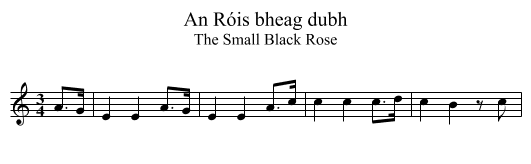 Róis bheag dubh, An - staff notation