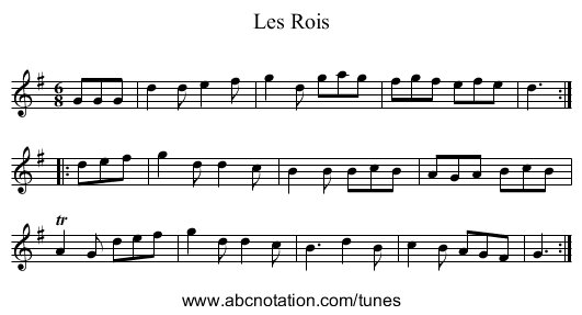 Rois, Les - staff notation