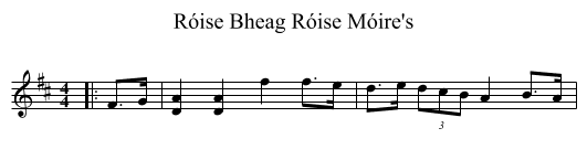 Róise Bheag Róise Móire's - staff notation