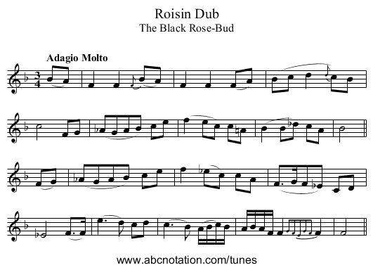 Roisin Dub - staff notation
