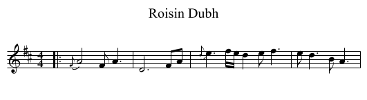 Roisin Dubh - staff notation