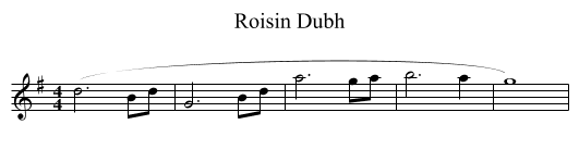 Roisin Dubh - staff notation