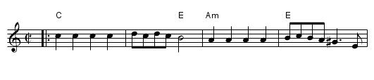 Rokoko Kolo - staff notation