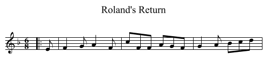 Roland's Return - staff notation