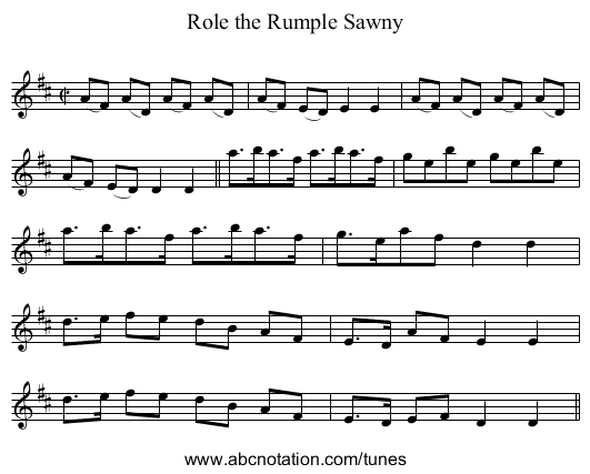Role the Rumple Sawny - staff notation