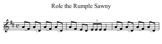 Role the Rumple Sawny - staff notation