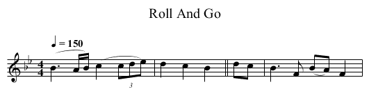 Roll And Go - staff notation